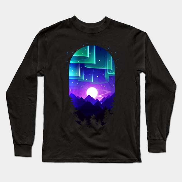 Northern Lights Long Sleeve T-Shirt by Prok_Art